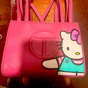 Small Telfar bags. Azalea pink, Cream, Brown and Gold.